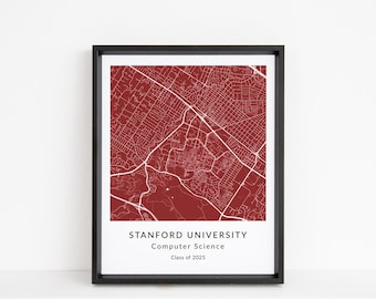 Digital Download | Personalized College Map Print | Custom University Location with Degree & Class Year | Graduation Gift