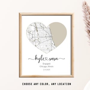 Custom Location Heart Shaped Map | Personalized Perfect for Valentines Day, Dating, Wedding, or Engagement and Anniversaries