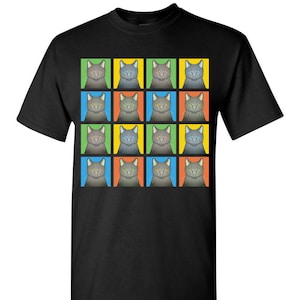 Korat Cat Cartoon Pop-Art T-Shirt Tee - Men's, Women's Ladies, Short, Long Sleeve, Youth Kids