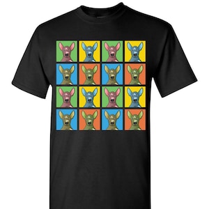 Xoloitzcuintli Cartoon Pop-Art T-Shirt Tee - Men's, Women's Ladies, Short, Long Sleeve, Youth Kids - Xolo Mexican Hairless Dog