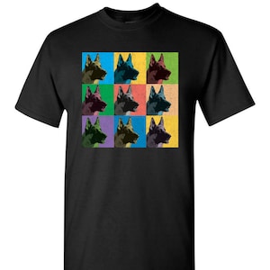 German Shepherd Vintage-Style Pop-Art T-Shirt Tee Men's, Women's Ladies, Short, Long Sleeve, Youth Kids image 1