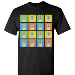 Singapura Cat Cartoon Pop-Art T-Shirt Tee - Men's, Women's Ladies, Short, Long Sleeve, Youth Kids