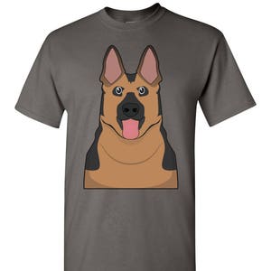 German Shepherd Cartoon T-Shirt - Men, Women Ladies, Short, Long Sleeve, Youth Kids Tee GSD dog