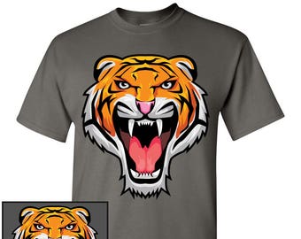 Tiger Head Custom T-Shirt - Men Women Youth Long Sleeve Personalized Tee, bengal cat