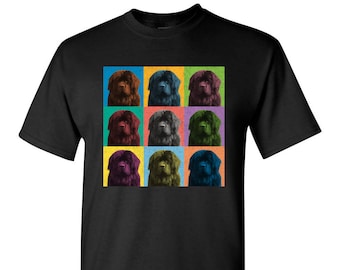 Newfoundland Dog Vintage-Style Pop-Art T-Shirt Tee - Men's, Women's Ladies, Short, Long Sleeve, Youth Kids