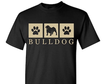 Bulldog Silhouette T-Shirt Tee - Men's, Ladies Women's, Short, Long Sleeve, Kids Youth