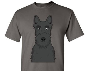 Scottish Terrier Cartoon T-Shirt - Men, Women Ladies, Short, Long Sleeve, Youth Kids Tee dog