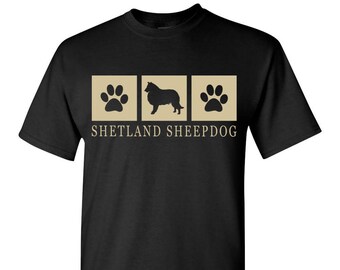 Shetland Sheepdog Silhouette T-Shirt Tee - Men's, Ladies Women's, Short, Long Sleeve, Kids Youth