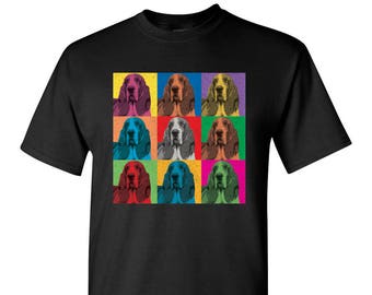 Basset Hound Vintage-Style Pop-Art T-Shirt Tee - Men's, Women's Ladies, Short, Long Sleeve, Youth Kids