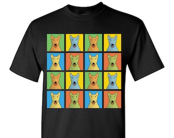 Bull Terrier Cartoon Pop-Art T-Shirt Tee - Men's, Womens Ladies, Short, Long Sleeve, Kids Youth