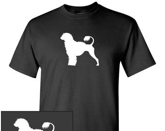 Portuguese Water Dog Silhouette Custom T-Shirt - Men Women Youth Kids Long Sleeve Personalized Tee