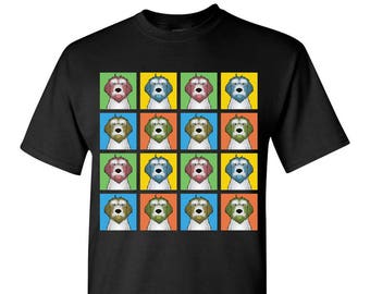 Wirehaired Pointing Griffon Cartoon Pop-Art T-Shirt Tee - Men's, Women's Ladies, Short, Long Sleeve, Youth Kids