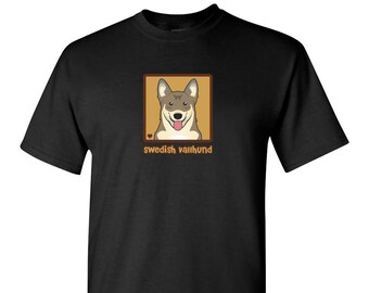 Swedish Vallhund Cartoon Heart T-Shirt Tee - Men's, Women's Ladies, Short, Long Sleeve, Youth Kids