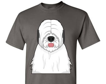 Old English Sheepdog Cartoon T-Shirt - Men, Women Ladies, Short, Long Sleeve, Youth Kids Tee dog