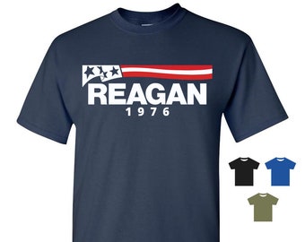 Ronald Reagan 1976 Retro Campaign T-Shirt Tee - Men Women Ladies, Short Long Sleeve Tank, Youth Kids, 1968 President Richard Nixon Spiro
