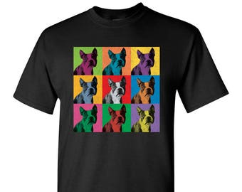 Boston Terrier Vintage-Style Pop-Art T-Shirt Tee - Men's, Women's Ladies, Short, Long Sleeve, Youth Kids