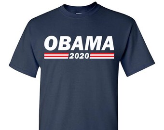 Obama 2020 T-Shirt Tee - Michelle / Barack Obama - Men's, Women's Ladies, Short, Long Sleeve, Youth Kids (Campaign Logo)