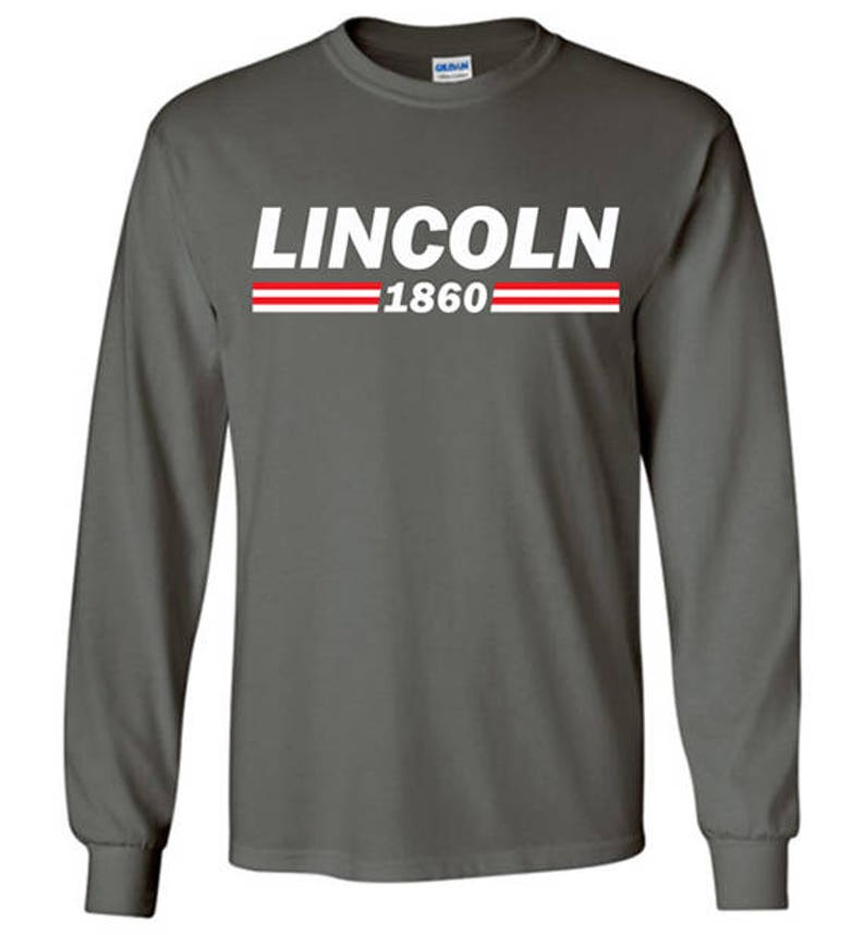 Lincoln 1860 T-Shirt Tee Abraham Lincoln Men's, Women's Ladies, Short, Long Sleeve, Youth Kids Campaign Logo president civil war abe image 4