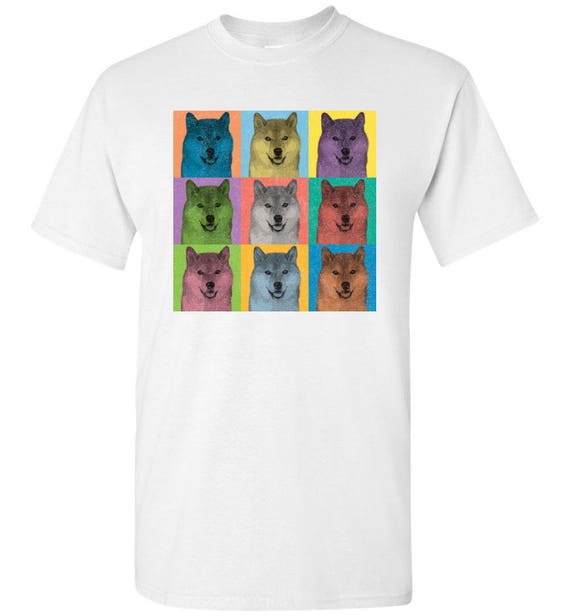 Shiba Inu Vintage Style Pop Art T Shirt Tee Mens Womens Ladies Short Long Sleeve Youth Kids