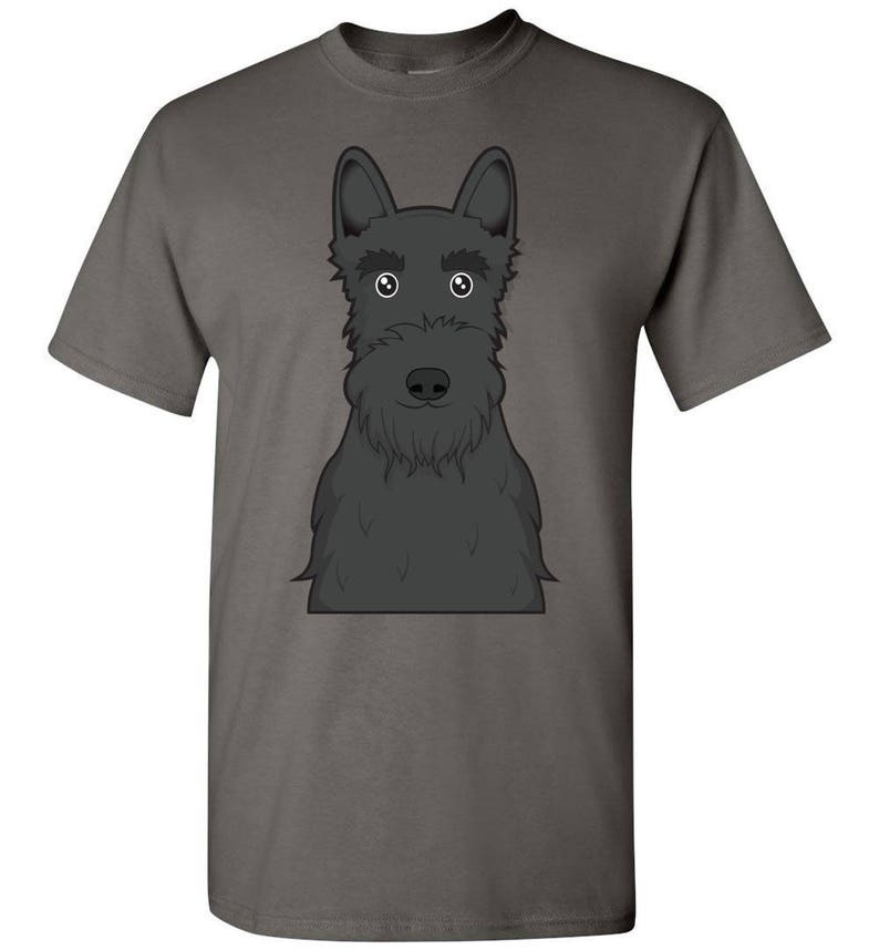 Scottish Terrier Cartoon T-Shirt Men, Women Ladies, Short, Long Sleeve, Youth Kids Tee dog image 1