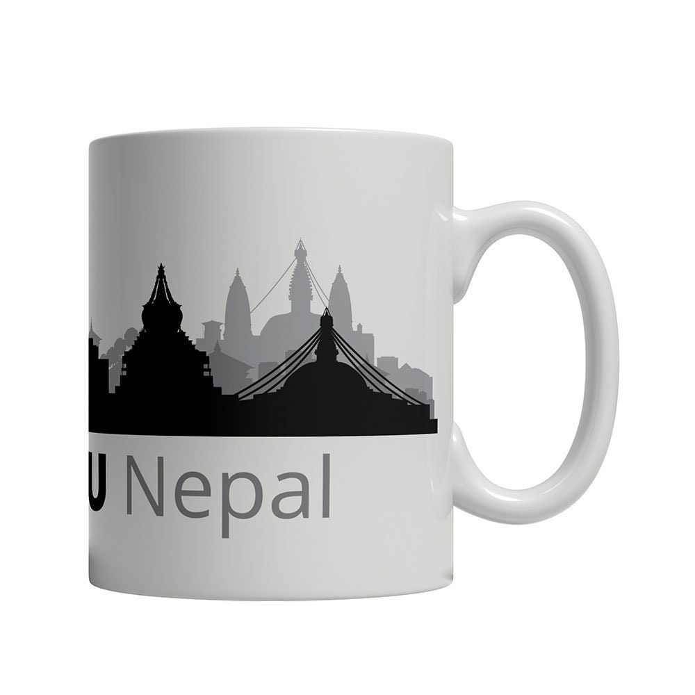 Kathmandu Nepal Skyline Mug Personalized Custom Text Ceramic Etsy