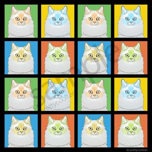 Ragdoll Cat Cartoon Pop-Art T-Shirt Tee Men's, Women's Ladies, Short, Long Sleeve, Youth Kids Flame image 2