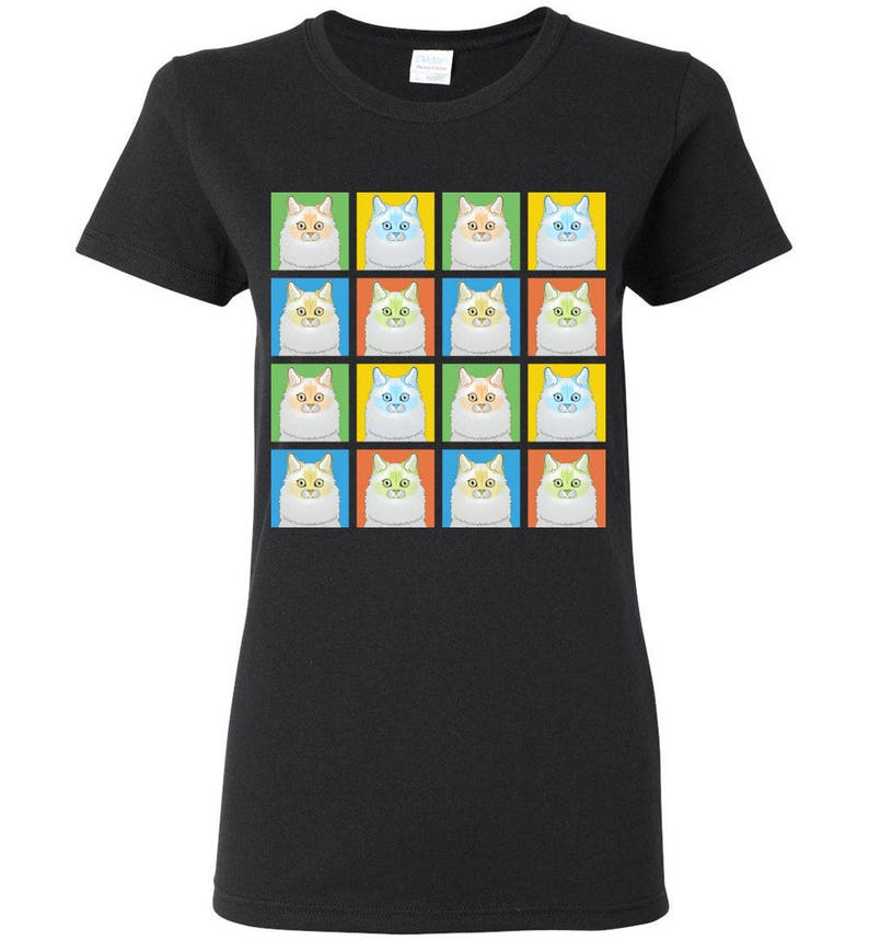 Ragdoll Cat Cartoon Pop-Art T-Shirt Tee Men's, Women's Ladies, Short, Long Sleeve, Youth Kids Flame image 7