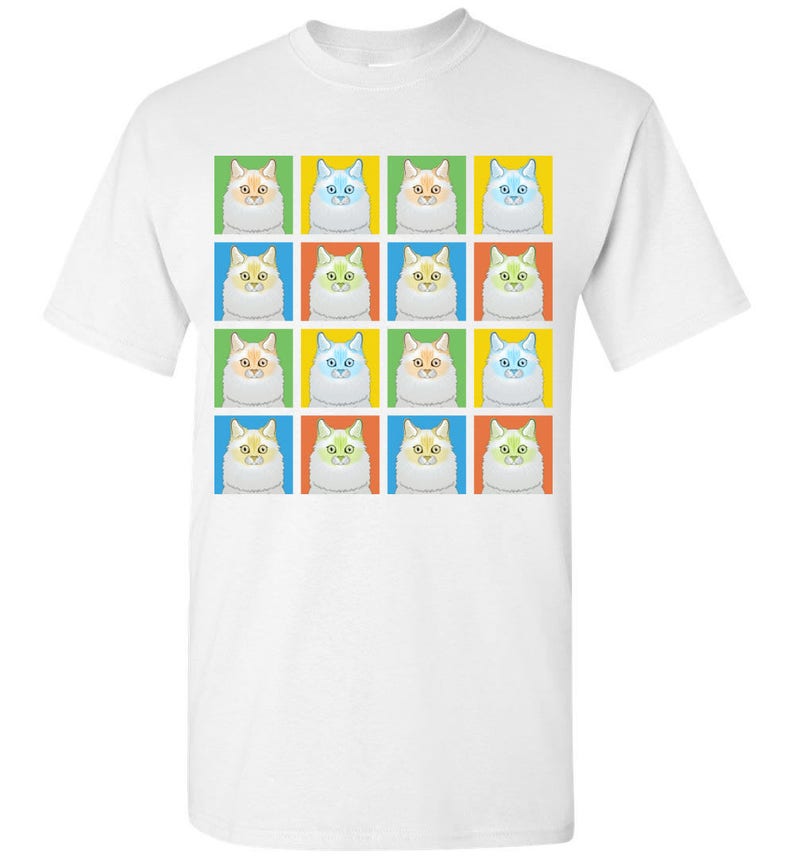 Ragdoll Cat Cartoon Pop-Art T-Shirt Tee Men's, Women's Ladies, Short, Long Sleeve, Youth Kids Flame image 5