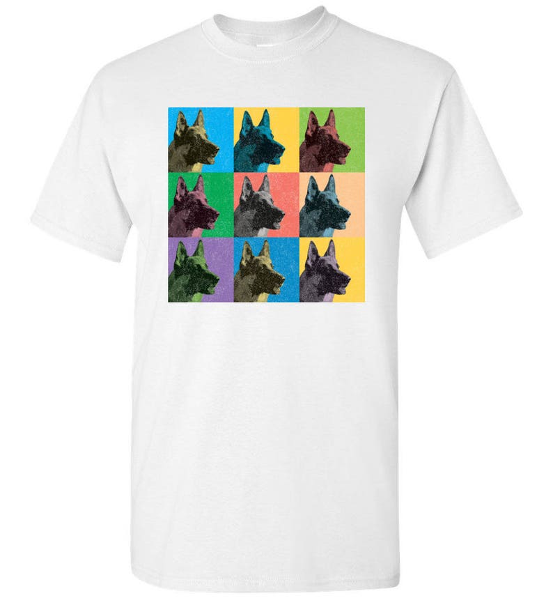 German Shepherd Vintage-Style Pop-Art T-Shirt Tee Men's, Women's Ladies, Short, Long Sleeve, Youth Kids image 4