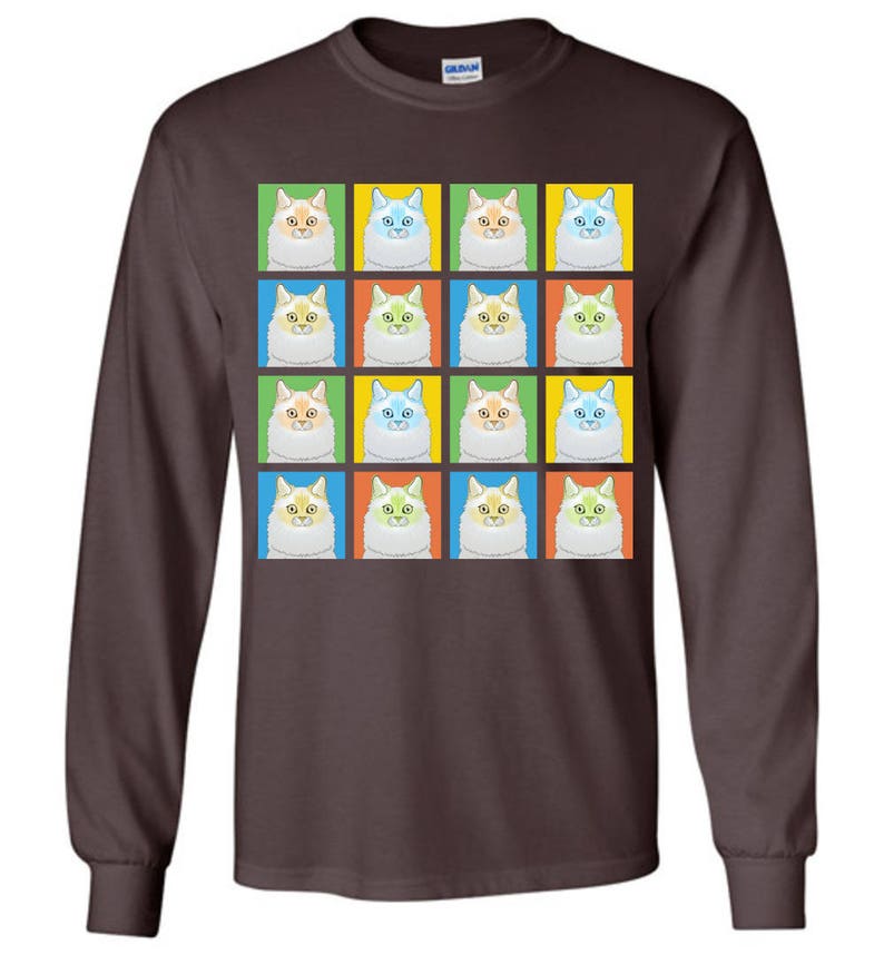 Ragdoll Cat Cartoon Pop-Art T-Shirt Tee Men's, Women's Ladies, Short, Long Sleeve, Youth Kids Flame image 6