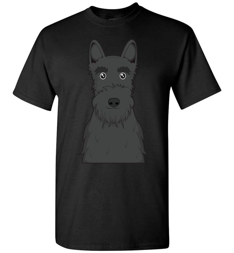 Scottish Terrier Cartoon T-Shirt Men, Women Ladies, Short, Long Sleeve, Youth Kids Tee dog image 2