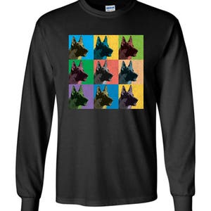 German Shepherd Vintage-Style Pop-Art T-Shirt Tee Men's, Women's Ladies, Short, Long Sleeve, Youth Kids image 5