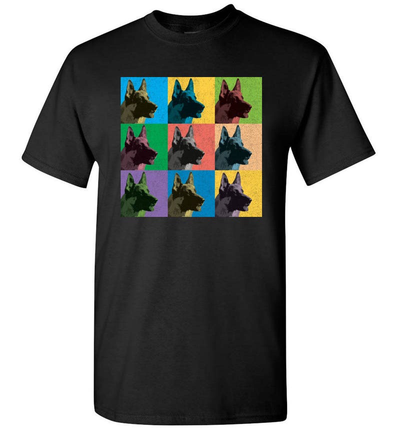 German Shepherd Vintage-Style Pop-Art T-Shirt Tee Men's, Women's Ladies, Short, Long Sleeve, Youth Kids image 1