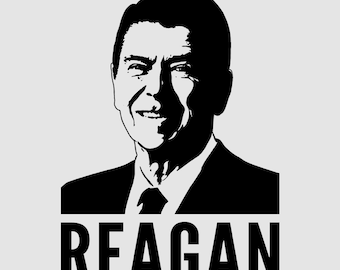 Ronald Reagan T-Shirt Tee - Men's, Women's Ladies, Short, Long Sleeve, Youth Kids - Stencil-Style, President Republican