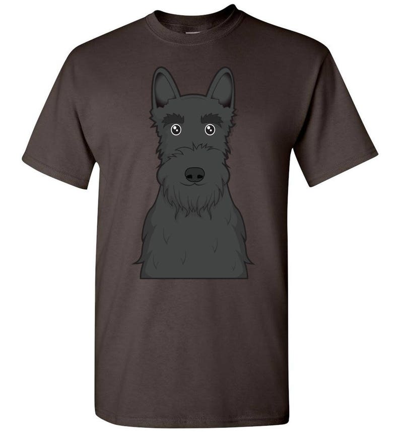 Scottish Terrier Cartoon T-Shirt Men, Women Ladies, Short, Long Sleeve, Youth Kids Tee dog image 3