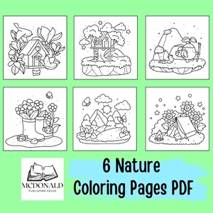 Nature Coloring Pages, Printable Activity Book (PDF)
