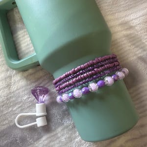 Custom made Stanley Cup accessories~ Purple-tumbler cup accessories