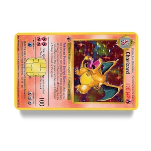Charizard Creditcard Skin, Verpakking van 4 per set, Universele Debetkaart Cover, Custom Card Skin, Kaartbeschermer, Voor keycards, ID-kaarten, Bankkaarten