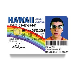 Funda para tarjeta de crédito Mclovin (juego de 4 unidades), funda universal para tarjeta de débito, funda personalizada, protector para tarjetas, para tarjetas de identificación, tarjetas bancarias