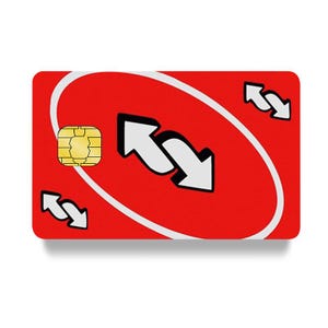 Uno omgekeerde creditcardskin, 4 stuks/set, universele debetkaarthoes, aangepaste kaartskin, kaartbeschermer, voor sleutelkaarten, identiteitskaarten, bankkaarten