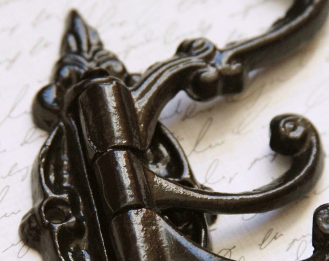 Three Swing Arm Wall Hook Oil Rubbed Bronze Cast Iron Etsy