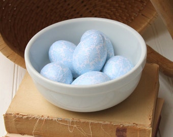 Eggs, Light Blue & White, Sweet Damask, Easter, Half Dozen, Paper Mache Eggs, Tiered Tray Decor, Spring Decorations, Bowl Fillers, Food.