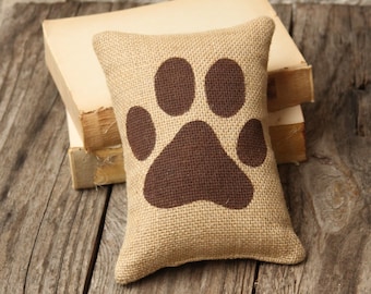 Burlap Paw Print Doorstop, Farmhouse Decor, Bookend