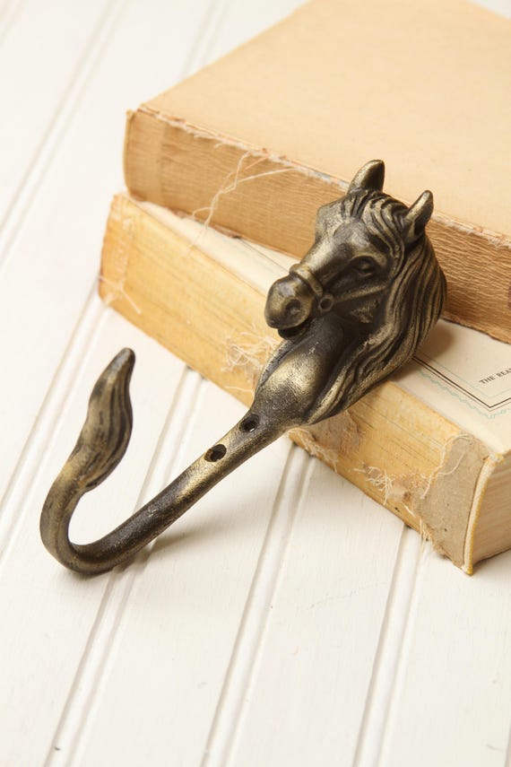 Horse Wall Hook, Stallion Hook, Horse Wall Decor, Animal Hook, Antique Bronze, Towel Hook, Coat Hook, Hardware IS NOT included, Horse Decor.