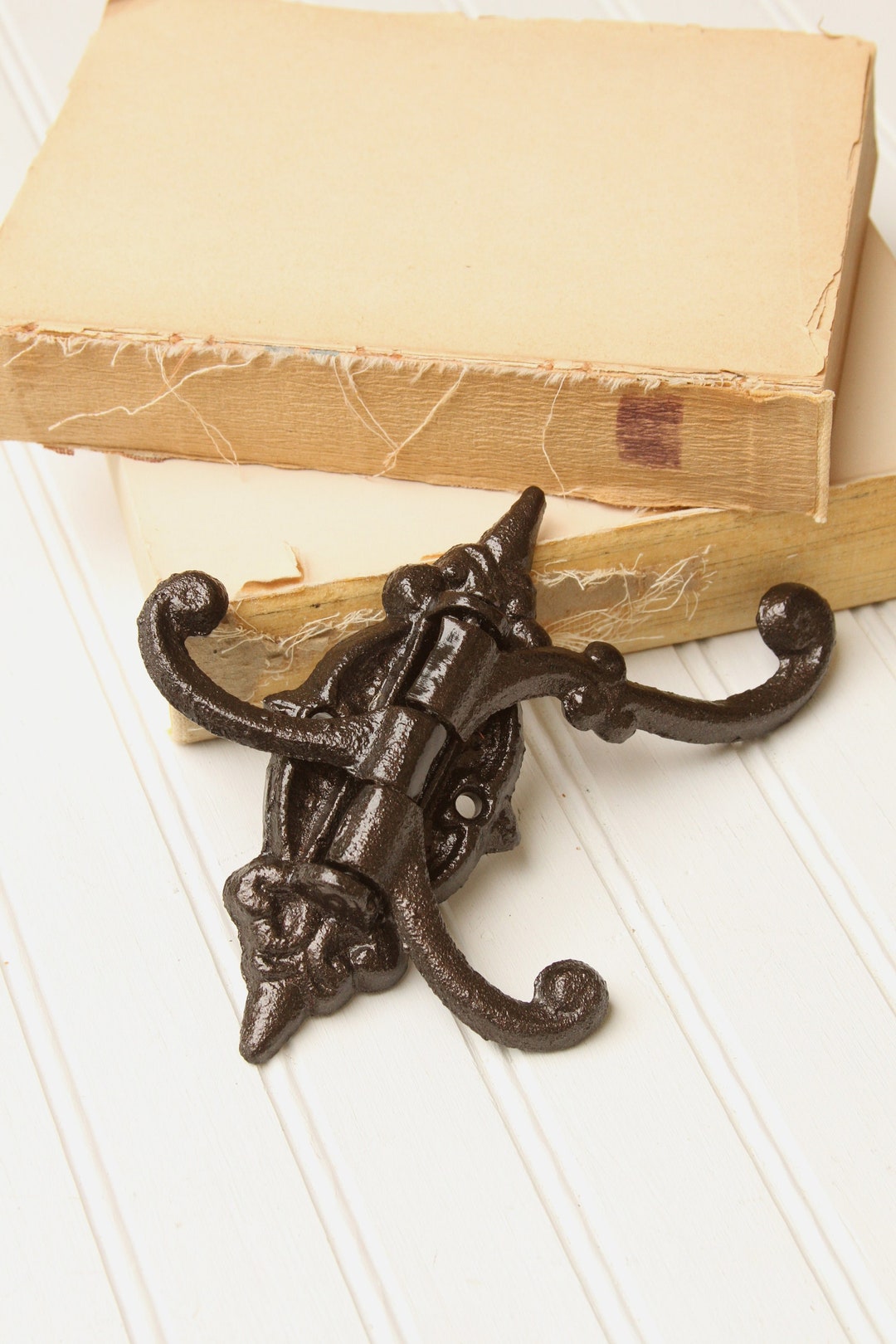 Three Swing Arm Wall Hook, Metallic Oil Rubbed Bronze, Cast Iron