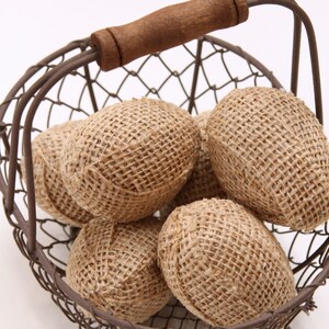 Burlap Eggs, Burlap Easter Eggs, Tiered Tray Decor, Half Dozen, Bowl or Basket Fillers, Easter Decoration, Rustic, Table Scatter, Farmhouse. image 4