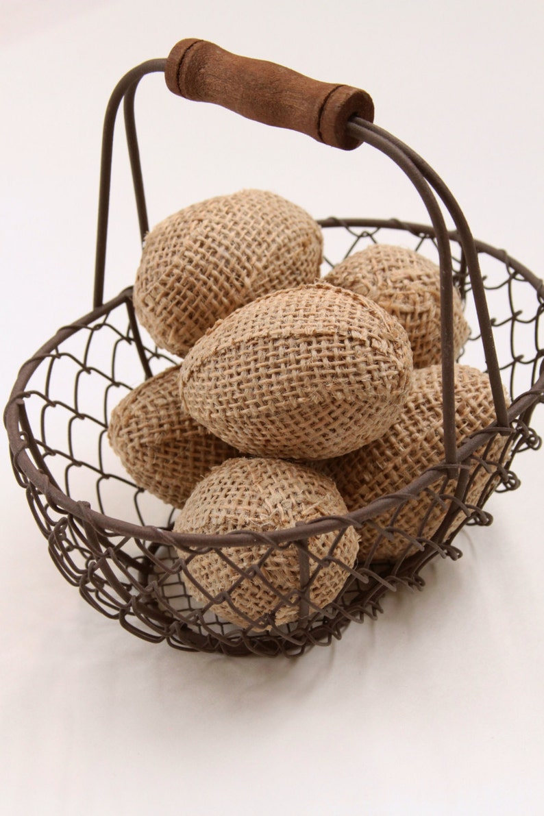 Burlap Eggs, Burlap Easter Eggs, Tiered Tray Decor, Half Dozen, Bowl or Basket Fillers, Easter Decoration, Rustic, Table Scatter, Farmhouse. image 2