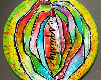 Rainbow Flower Vulva Art Original Painting