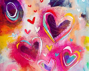 Fine Art Giclee Rainbow Heart Print