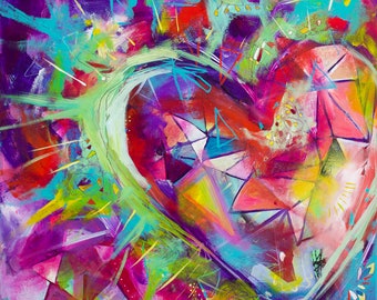 Fine Art Giclee Rainbow Heart Print